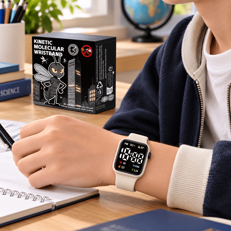 Large Screen Square LED Digital Watch for Students